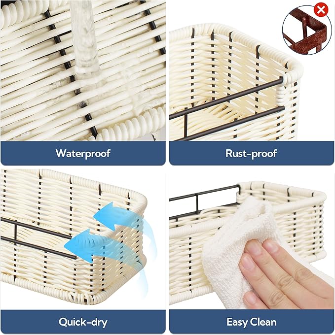 GRANNY SAYS Hanging Shower Caddy, 2 Pack Rustproof Shower Shelves, Adhesive Shelf for Bathroom Accessories, Water-proof Bathroom Shower Organizer, White