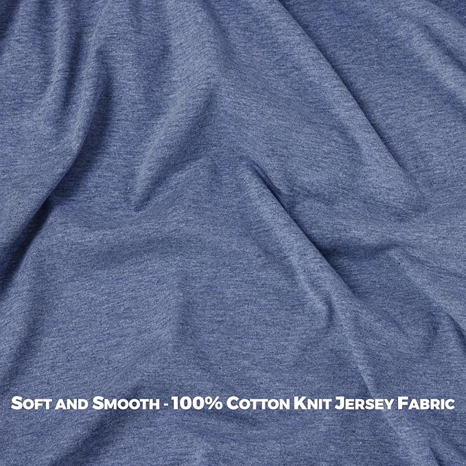 Bassinet Sheet, 100% Cotton Knitted Jersey, Fit Bassinet Crib Mattresses, Fitted Crib Sheets, Super Soft, Toddler Fitted Sheet, Unisex,2 Pack,Dino/Denim Blue, 17x32x4