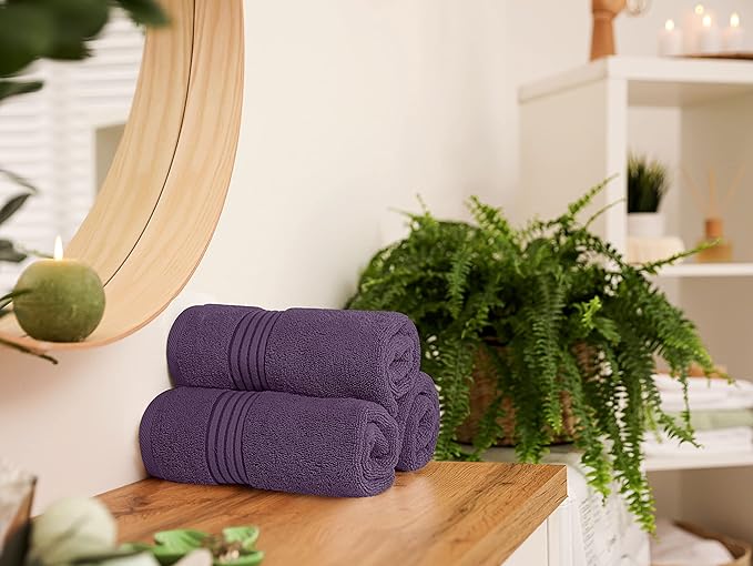 Utopia Towels 6 Piece Premium Hand Towels Set, 16 by 28 inches, 100% Ring Spun Cotton, Lightweight and Highly Absorbent Towels for Bathroom, Travel, Camp, Hotel, and Spa, Plum