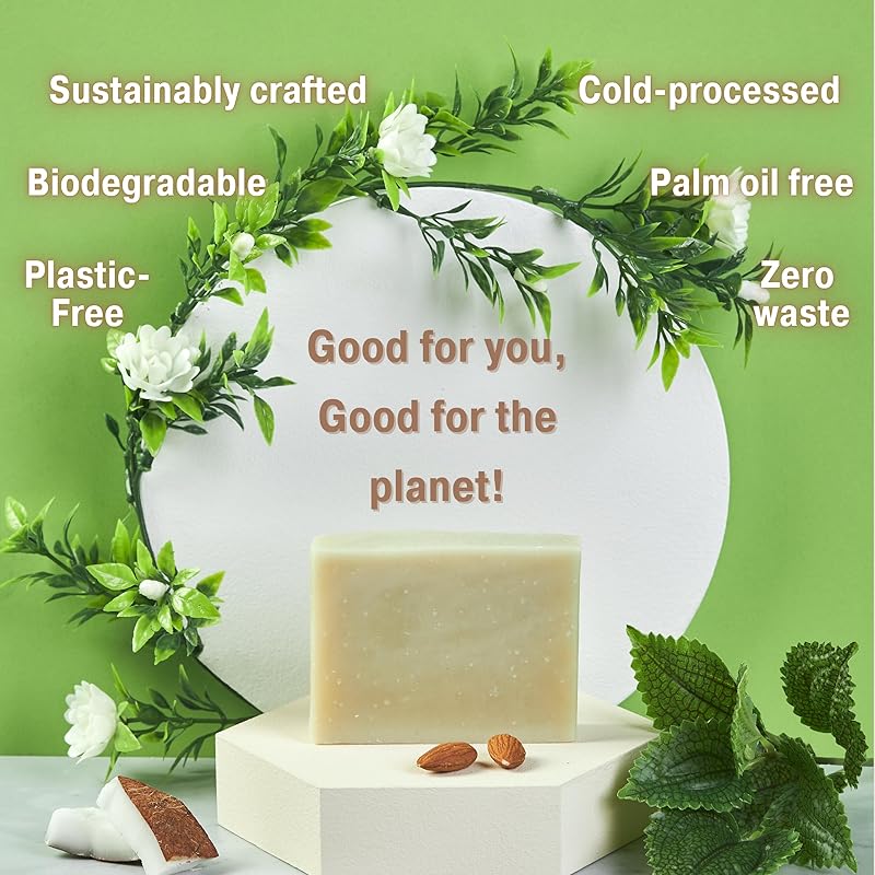 All Natural Peppermint Soap – Natural Soap for Women and Men for Body, Face, and Hands – Vegan Soap – Coconut & Hempseed Oils with Shea Butter (Peppermint -Pack of 4)