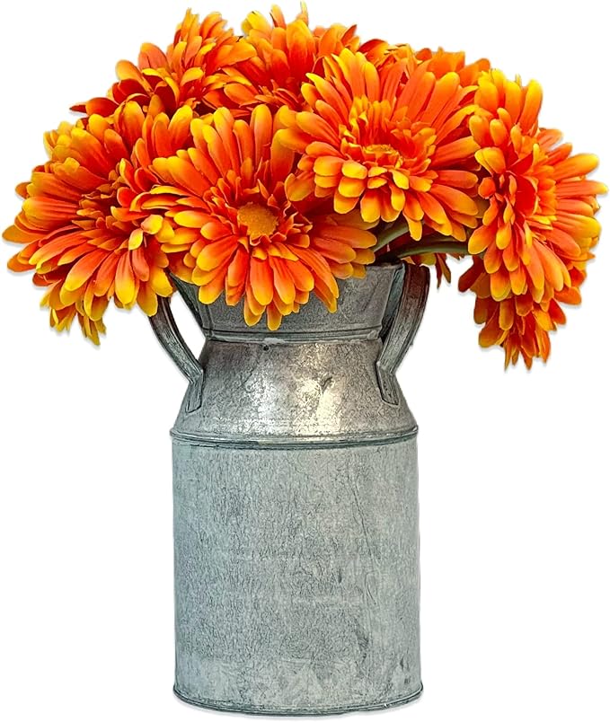 TOPIA Artificial African Daisies Flowers African Daisy Silk Flowers Artificial Gerbera Daisies Faux Daisies Pack of 20 (Orange)
