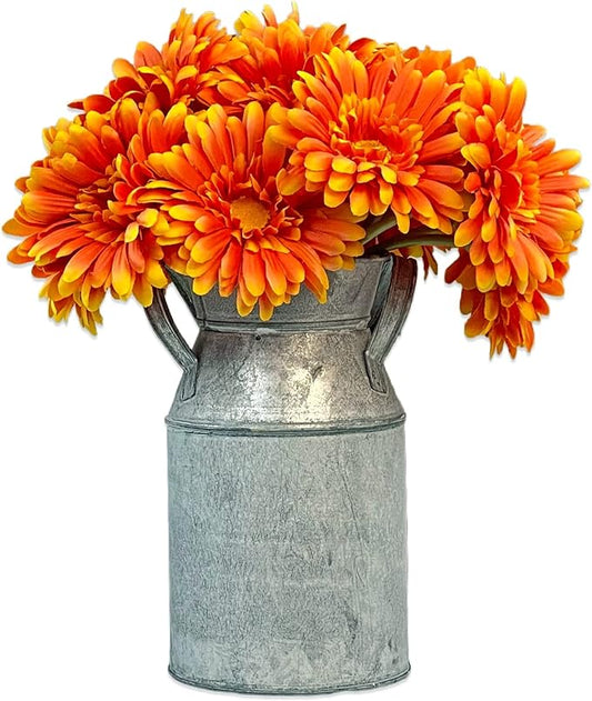 TOPIA Artificial African Daisies Flowers African Daisy Silk Flowers Artificial Gerbera Daisies Faux Daisies Pack of 20 (Orange)