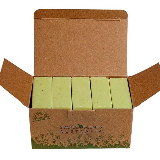 Lemon Myrtle Scented Natural Soap Bars (5 Bars), 3.5oz Moisturizing French Triple Milled Soap Bars Enriched with Shea Butter - Pure Plant Oil Bath & Body