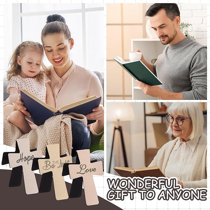 Outus 48 Pieces Magnetic Christian Religious Cross Bookmark Religious Bible Verses Bookmarks Magnetic Page Clips for Women Student School Reading Gifts, 16 Styles (Marble Style)