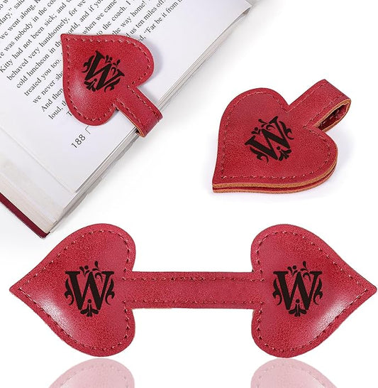 AIERSA Magnetic Bookmarks for Women, Heart Magnetic Leather Bookmark with Initial, A-Z Strong Magnet Book Marks for Book Lovers Reading Women Girls, Book Lovers Gifts Accessories