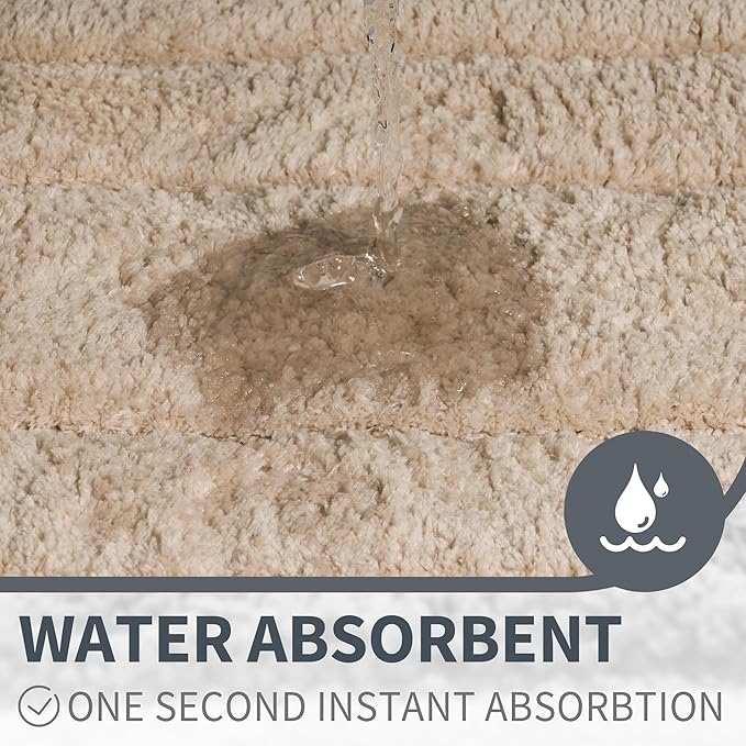 GRANNY SAYS Bathroom Rug Mat, Bath Mats for Bathroom Non-Slip, 24" x 36", Super Soft and Water Absorbent, Microfiber Bath Rugs, Machine Wash Dry, Large Rugs for Bath Floor, Khaki