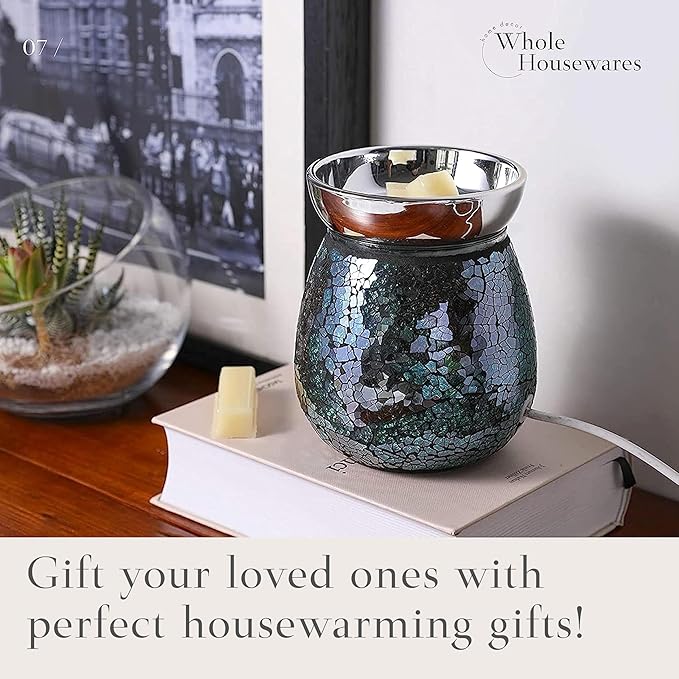 WHOLE HOUSEWARES Natural Diffuser Reeds Bottles Sticks | Clear Glass Home Décor for Kitchen and Living Room | Black Wood Caps | Décorative Fragrance Set with Long Lasting Aroma - Set of 4