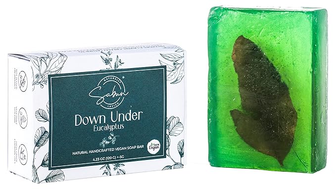 SABUN CO. Eucalyptus Oil Glycerin Soap -100% Handcrafted, Vegan, Moisturizing Natural Bar Soap - Fresh, Minty Scent - Face, Body & Hair Bar [4.23 oz - 120 gr]