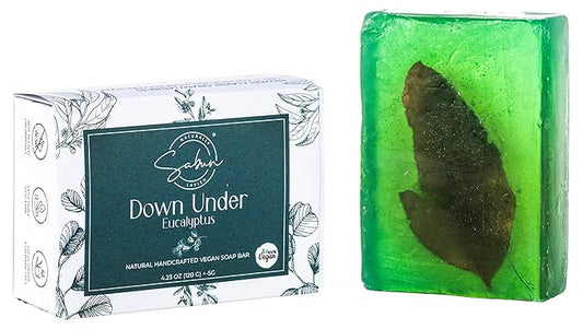 SABUN CO. Eucalyptus Oil Glycerin Soap -100% Handcrafted, Vegan, Moisturizing Natural Bar Soap - Fresh, Minty Scent - Face, Body & Hair Bar [4.23 oz - 120 gr]