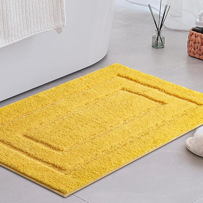 GRANNY SAYS Bathroom Rug Mat,36" x 24" Bath Mats for Bathroom Non-Slip, Super Soft and Water Absorbent, Microfiber Bath Rugs, Machine Wash Dry, Large Bath Rugs for Floor, Yellow