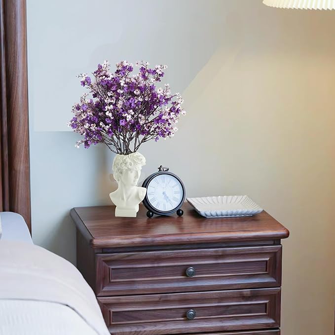 Mandy's Shades of Purple Artificial Baby’s Breath Flowers 6 Bundles Silk Gypsophila with Bendable Stems for Fall Centerpiece Wedding Decor and Table Arrangements