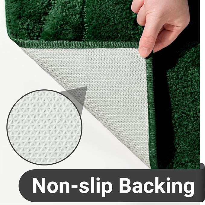DEXDE Bathroom Rugs Runner 24 x 72 Inch,Extra Long Bathroom Rug Non-Slip,Machine Washable Bath Mats Rug,Green Soft Carpets for Floor, Tub and Shower