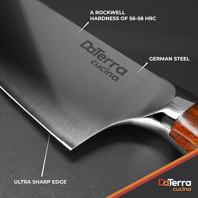 DaTerra Cucina Chef Knife - 8 Inch | Eisenrose - Sharp German Steel - Professional Kitchen Knives