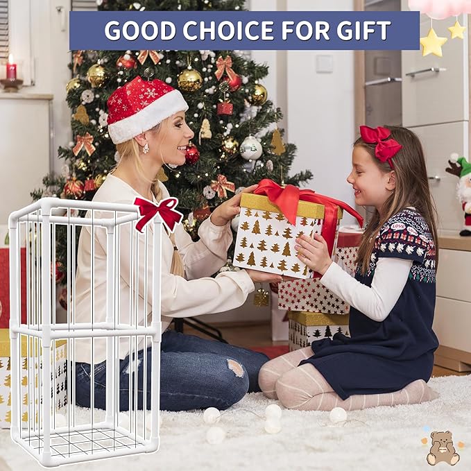 Extra Large Plush Stuffed Animal Storage Zoo Holder Standing, Kids Toy Storage Organizer Shelves Basket with Nets for Stuffed Animals, Play Room Decor Corner Toy Box Storage. (Thicker Tube)