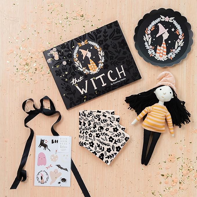 That Witch Halloween Paper Party Napkins by Bonjour Fete | Disposable Napkins, Small Napkin, Premium Party Supplies, Kids Halloween, Floral Accent, Halloween Decorations | 5"x5"