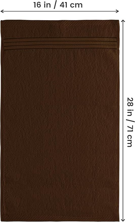 Utopia Towels 6 Piece Premium Hand Towels Set, 16 by 28 inches, 100% Ring Spun Cotton, Lightweight and Highly Absorbent Towels for Bathroom, Travel, Camp, Hotel, and Spa, Dark Brown