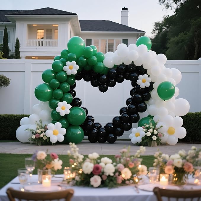Dark Green Balloons 145pcs Different Sizes 18 12 10 5 Inch Forest Green Balloons for Birthday Wedding Baby Shower Jungle Summer Theme Anniversary Celebration Decoration