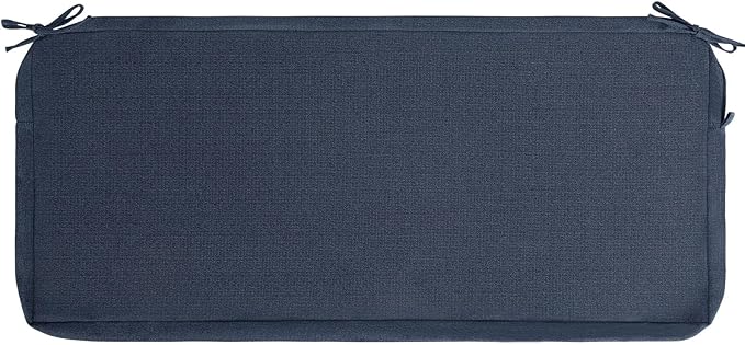Patio Bench Cushion Covers for Outdoor Furniture with Ties, Water Resistant Loveseat/Settee Cushion Slipcover 48x18x3 Inch for Swing Porch Garden (Replacement Cover Only)-Navy Blue