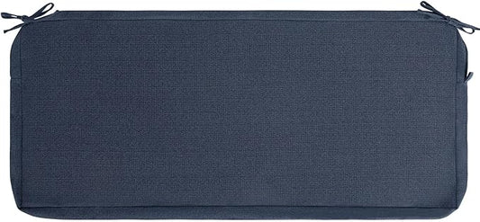 Patio Bench Cushion Covers for Outdoor Furniture with Ties, Water Resistant Loveseat/Settee Cushion Slipcover 48x18x3 Inch for Swing Porch Garden (Replacement Cover Only)-Navy Blue