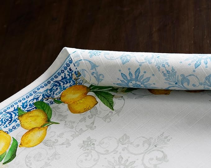 Maison d' Hermine Placemats Set of 4 100% Cotton Washable Cloth Place Mats, Reusable Table Mats for Kitchen Dining Decoration, Party, Wedding, Restaurant Spring/Summer (Cedrat, 13" x 19")