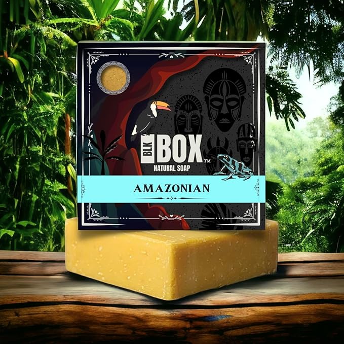 USA MADE 5oz Men's Natural Bar Soap Made from Natural Oils - Handmade Cold Process Soap No Harsh Chemicals, Fruit Forward Banana Coconut & More (AMAZONIAN)