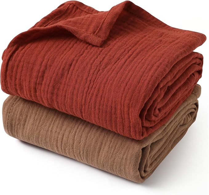 GLLQUEN BABY Muslin Swaddle Blankets for Boy and Girl, 2 Pack Neutral Baby Receiving Blankets, Soft and Breathable Newborn Essentials, Registry & Gift