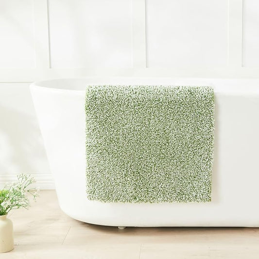 Douceur Sage Green Bathroom Rugs Non Slip, Luxury Thick Plush Shaggy Bath Mats Washable, Fluffy Absorbent Bath Rugs for Bathroom, Quick Dry Shower Mat Gifts, 36" x 24"