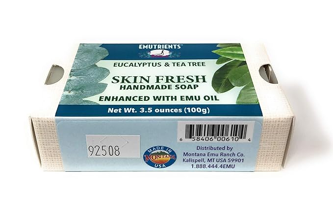 Montana Emu Ranch - Skin Fresh Handmade Soap 3.5 Ounce Bar - Made with Eucalyptus, Tea Tree, and Cajeput Oils