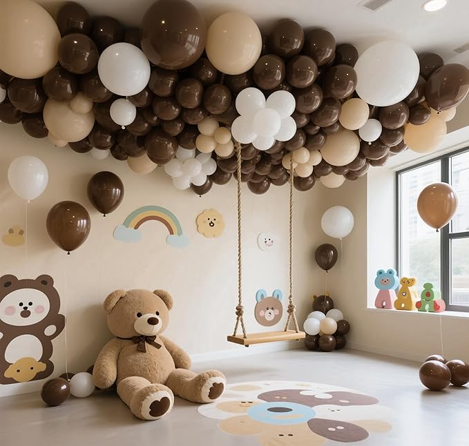 Dark Brown Balloons 145pcs Different Sizes 18 12 10 5 Inch Boho Brown Garland Arch Kit Latex Balloon for Birthday Party Graduation Wedding Anniversary Baby Shower Decoration