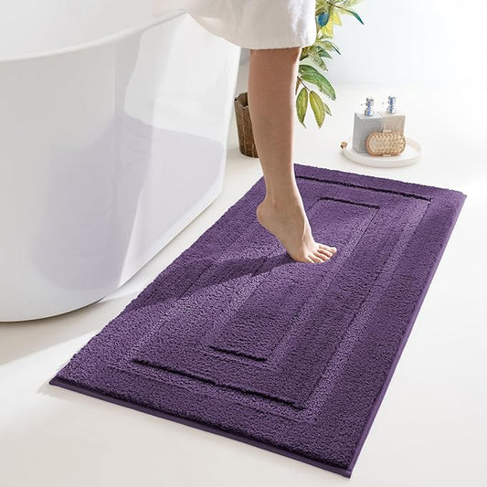 GRANNY SAYS Bathroom Rug Mat,48" x 24" Bath Mats for Bathroom Non-Slip, Super Soft and Water Absorbent, Microfiber Bath Rugs, Machine Wash Dry, Large Bath Rugs for Floor, Purple