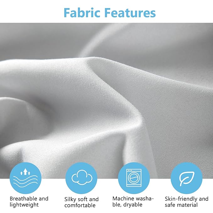 TILLYOU Baby Crib Sheets for Boys Girls, Fitted Crib Sheet 2 Pack for Standard Crib and Toddler Mattresses, Super Soft Toddler Bed Sheets, 28"x52"x8", White & Gray