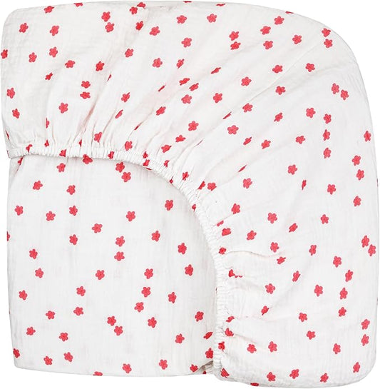 Extra Soft Muslin Fitted Crib Sheets 100% Cotton Baby Crib Sheets for Standard Crib Mattress | 28 X 52 Inches