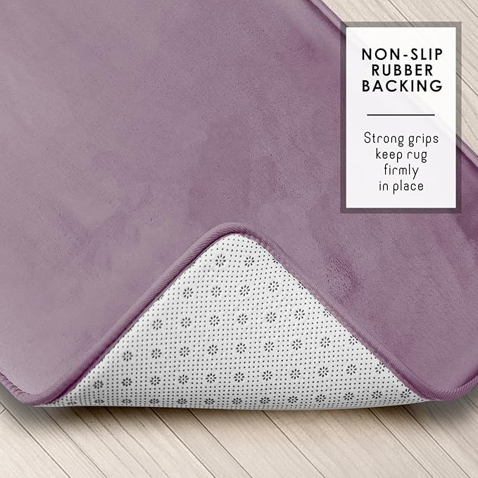 Clara Clark Bathroom Rugs, Velvet Memory Foam Bath Mat, Non-Slip Bath Rugs, Machine Wash, Dries Quickly, Ultra Soft Plush Bath Mats for Bathroom,