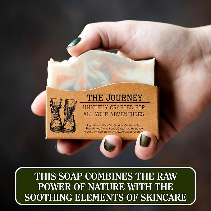 Compass Soap The Journey | Natural Bar Soap for Men & Women | Body & Face Soap Bar for Women and Men | Minimalist & Gentle Lather | Natural Bath Soap, Paraben & Phthalate Free | 5 oz, Pack of 2