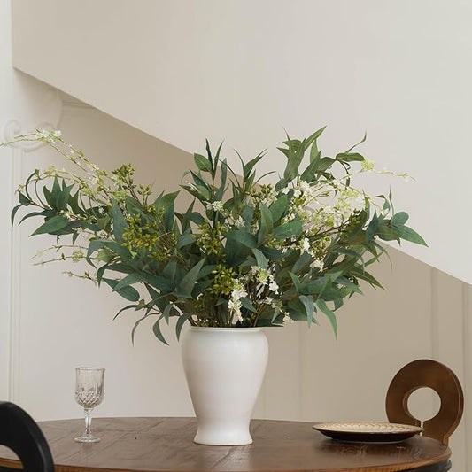 MISSPIN Artificial Flowers with Greenery Stems Faux Plants Indoor Branches for Tall Vase Ultra-Realistic, 9 Pcs Wedding Centerpieces, Home Decor & DIY Bouquets