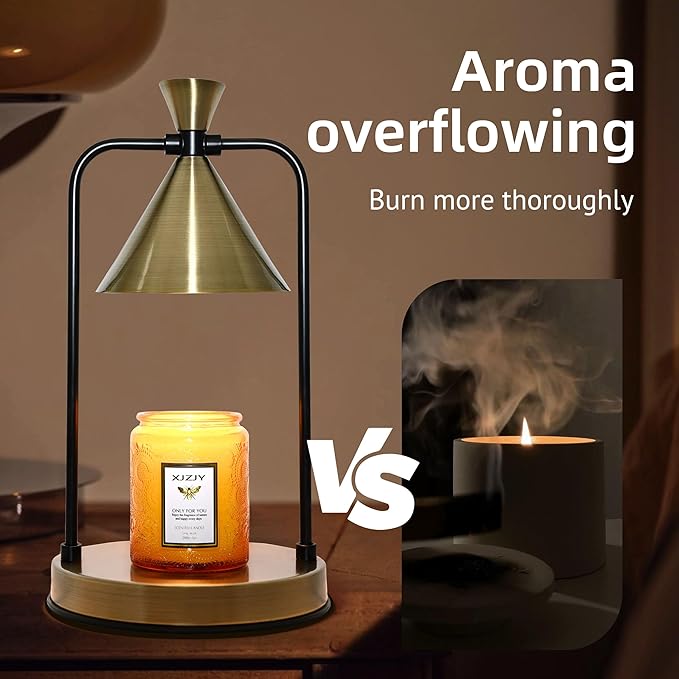 Candle Warmer Lamp with Timer Dimmer,Electric Candle Warmer, Candle Lamp with Large Base for Scented Jar Candles,Birthday Gifts for Mom Women,House Warming Gifts for New Home Bedroom Decor,Bronze