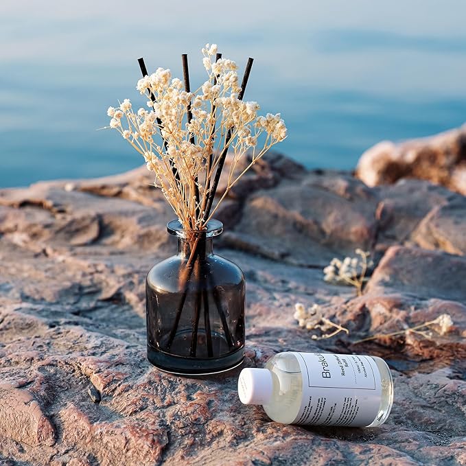 Brakula Reed Diffuser Set, 6.09 fl oz (180 ml)- Lavender Vanilla with 8 Reed Sticks, Home Fragrance Reed Diffuser for Bathroom Shelf Decor