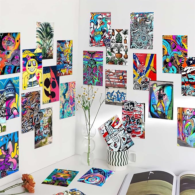 LA MAISON COZY Wall Collage Kit, Teen Posters Art Print, 50PCS 4x6'' Vintage Wall Decor Gift for Teen Girls' Dorm Room