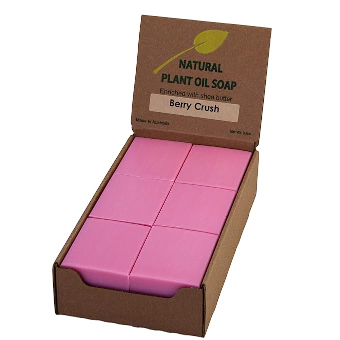 Berry Crush Scented Natural Soap Bars (12 Bars), 3.5oz Moisturizing French Triple Milled Soap Bars Enriched with Shea Butter - Pure Plant Oil Bath & Body Soap Bars