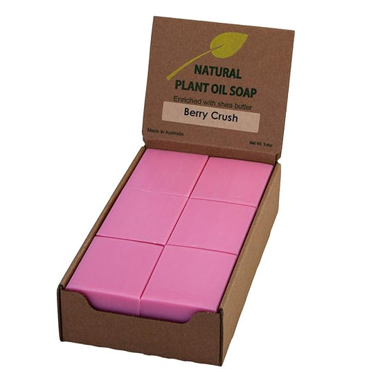 Berry Crush Scented Natural Soap Bars (12 Bars), 3.5oz Moisturizing French Triple Milled Soap Bars Enriched with Shea Butter - Pure Plant Oil Bath & Body Soap Bars