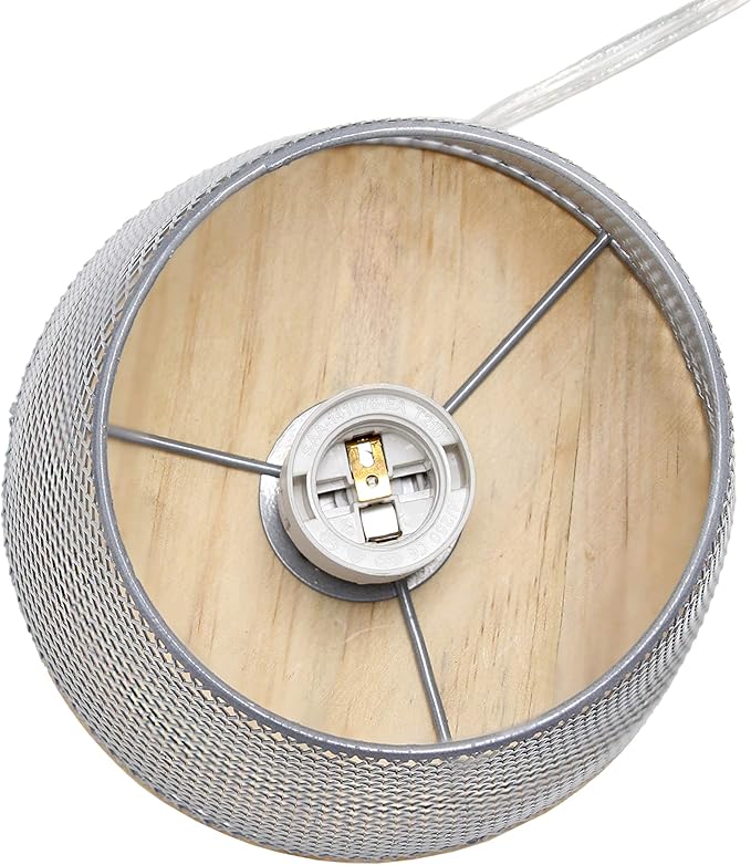 Simple Designs LT1074-GRY Wired Mesh Uplight Table Lamp, Gray
