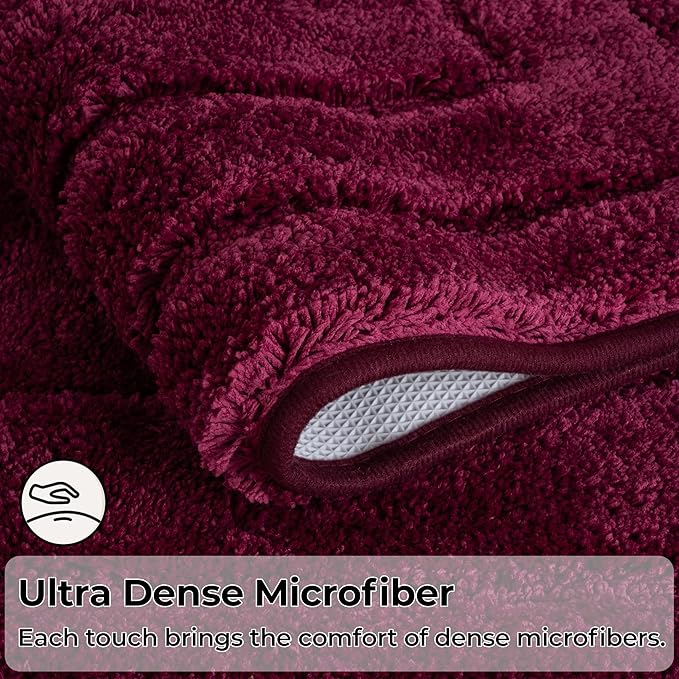 GRANNY SAYS Bathroom Rugs Non Slip, 16" x 24", Bath Rugs for Bathroom Washable, Bath Mats for Floor, Microfiber Bath Mat for Tub, Absorbent Bath Rugs for Shower Room, Strawberry Red