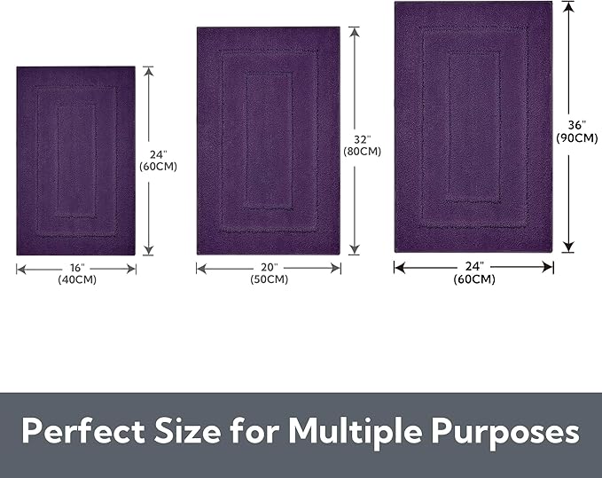 GRANNY SAYS Bathroom Rug Mat,36" x 24" Bath Mats for Bathroom Non-Slip, Super Soft and Water Absorbent, Microfiber Bath Rugs, Machine Wash Dry, Large Shower Bath Rugs for Floor, Purple