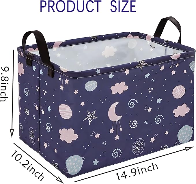 Toy Box Chest Kids Hamper Gift Storage Basket Collapsible Baby Organizer Bin for Girls Boys Bedroom Nursery Living Room Dorm Office Closet Shelf
