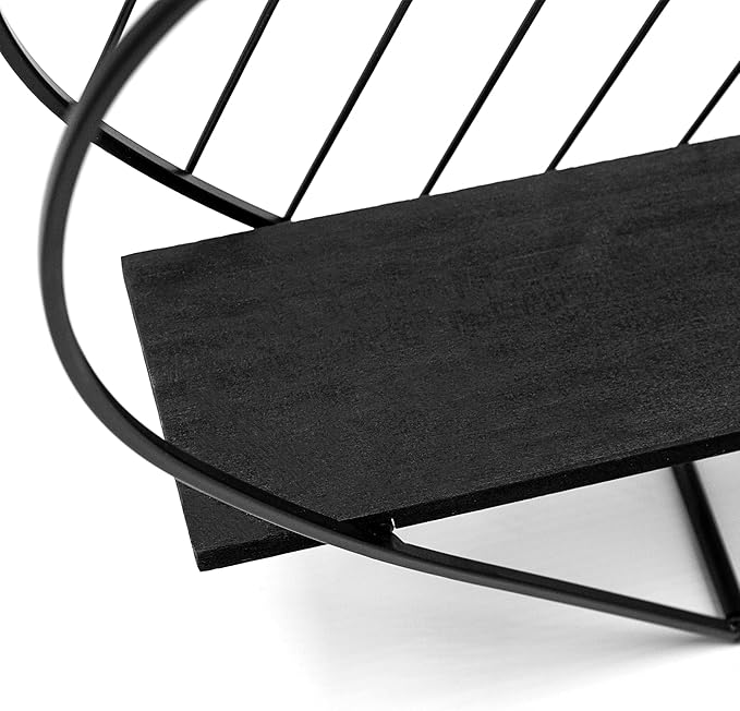 Afuly Floating Shelves - Black Wall Shelf, Heart Shaped Modern Minimalist Storage Rack Organizer for Bedroom, Bathroom, Living Room Home Decor
