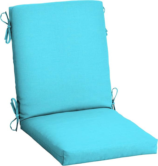 Arden Outdoor Dining Chair Cushion, 20 in x 20 in, Weather-Proof, Rain-Proof, Fade Resistant Patio Cushion for Patio, Dining, or Rocking Chairs 20 x 20, Pool Blue Leala