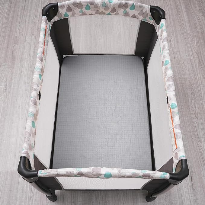 david's kids Muslin Mini Crib Sheets, 2 Pack Cotton Pack N Play Sheets for Boys Girls Neutral, Soft Breathable Baby Sheets Fit Pack N Play, Playard and Mini Crib Mattresses, Beige & Grey