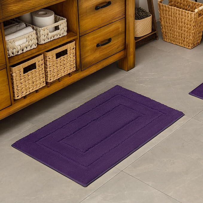 GRANNY SAYS Bathroom Rugs, Soft Bath Mats for Bathroom, Bath Rugs Non Slip Washable Rug, 32" x 20", Water Absorbing Bath Mat, Shaggy Rug Bath Mats for Shower Room Floor, Purple