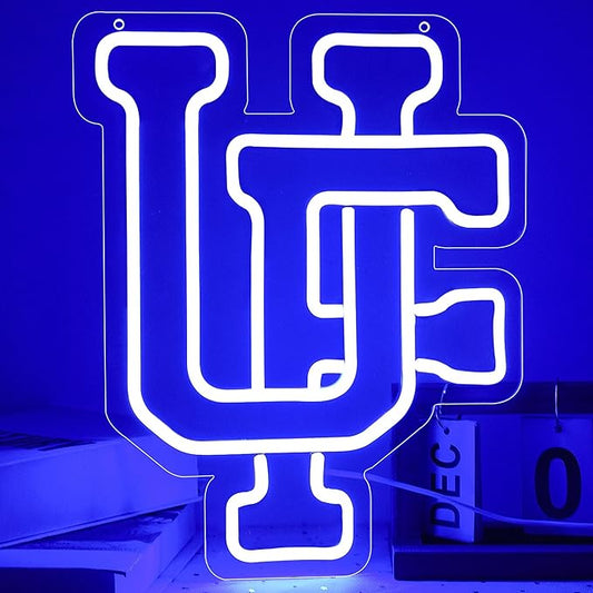 UF Neon Sign for Wall Decor,College UF Neon Led Sign for Bedroom,American Football Team Logo Neon Sign for Room Decor,University Name Neon Signs for Man Cave,Dorm Decoration for College Students,Sport