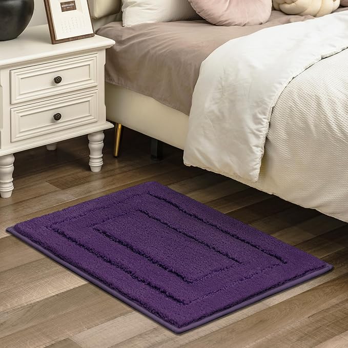GRANNY SAYS Bathroom Rug Mat,36" x 24" Bath Mats for Bathroom Non-Slip, Super Soft and Water Absorbent, Microfiber Bath Rugs, Machine Wash Dry, Large Shower Bath Rugs for Floor, Purple